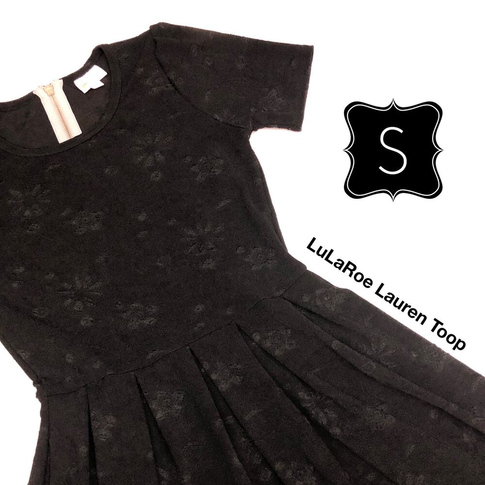 LuLaRoe Small Solid Black Amelia Dress new with tags